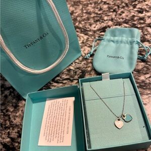 Tiffany & Co. Silver Double Heart Necklace